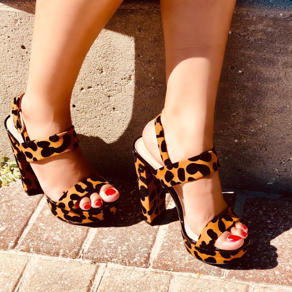 New Leopard Chunky Heel Woman Sandals Shoes Fashion Peep Toe Platform  Sandals Lady Sexy Banquet Shoes Party Dress High Heels - AliExpress